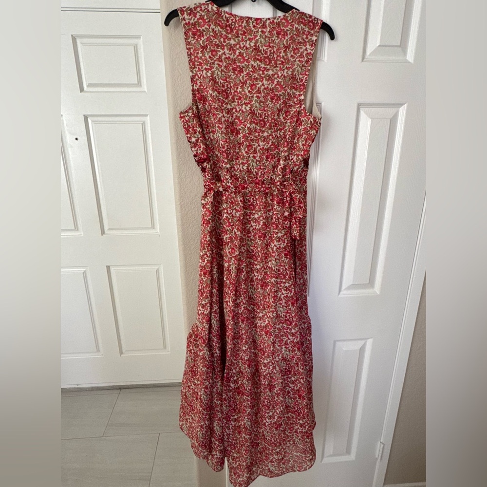 Anthropologie Ranna Gill Alexandra Floral Appliqué Beaded Wrap Maxi Dress in M - Picture 13 of 13